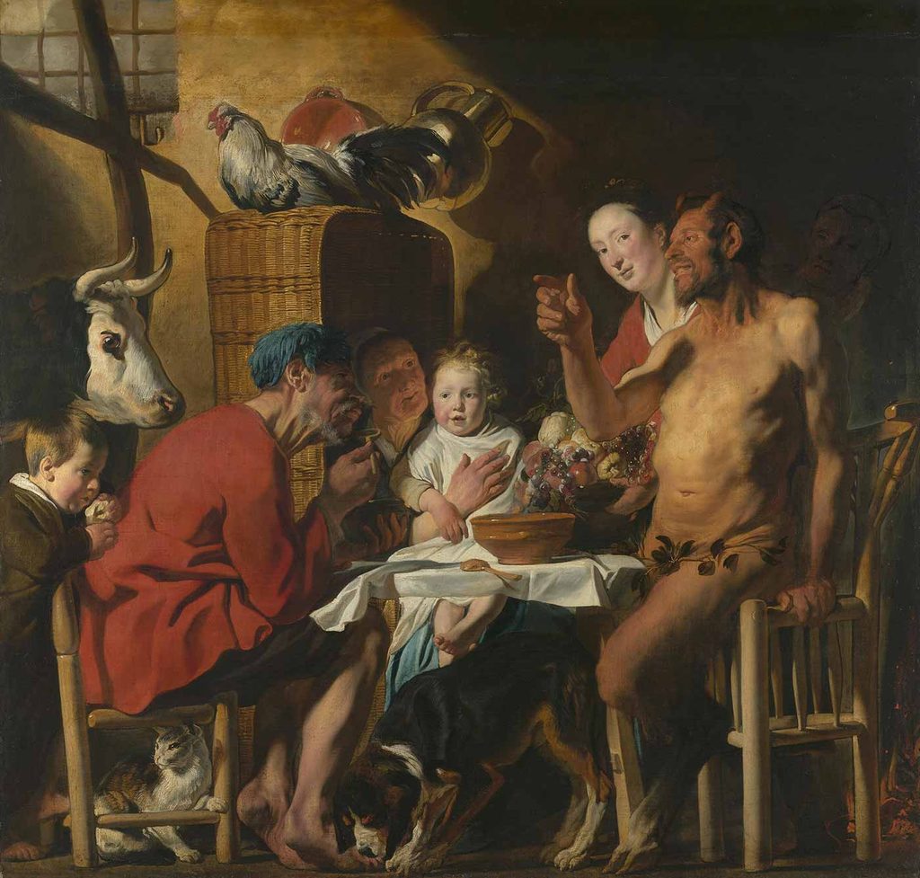 Jacob Jordaens Satyr Köylünün Evinde