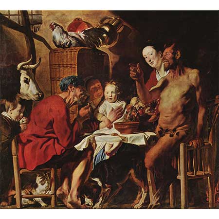 Jacob Jordaens Satyr Köylünün Evinde