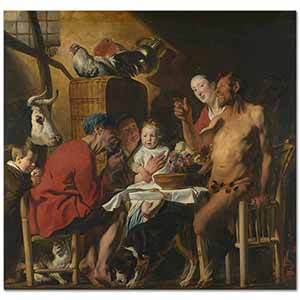 Jacob Jordaens Satyr Köylünün Evinde