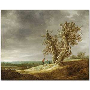 Jan van Goyen Meşe Ağaçlı Manzara