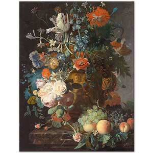 Jan van Huysum Çiçek Buketi ve Meyveler