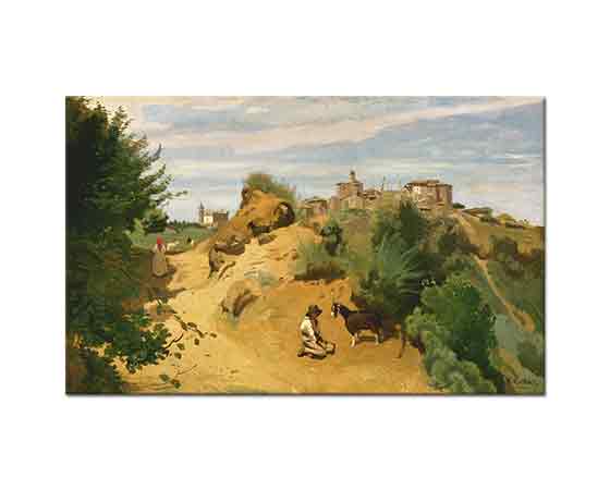 Jean Baptiste Camille Corot Genzano Köy ve Çoban