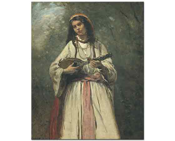Jean Baptiste Camille Corot Mandolinli Kadın