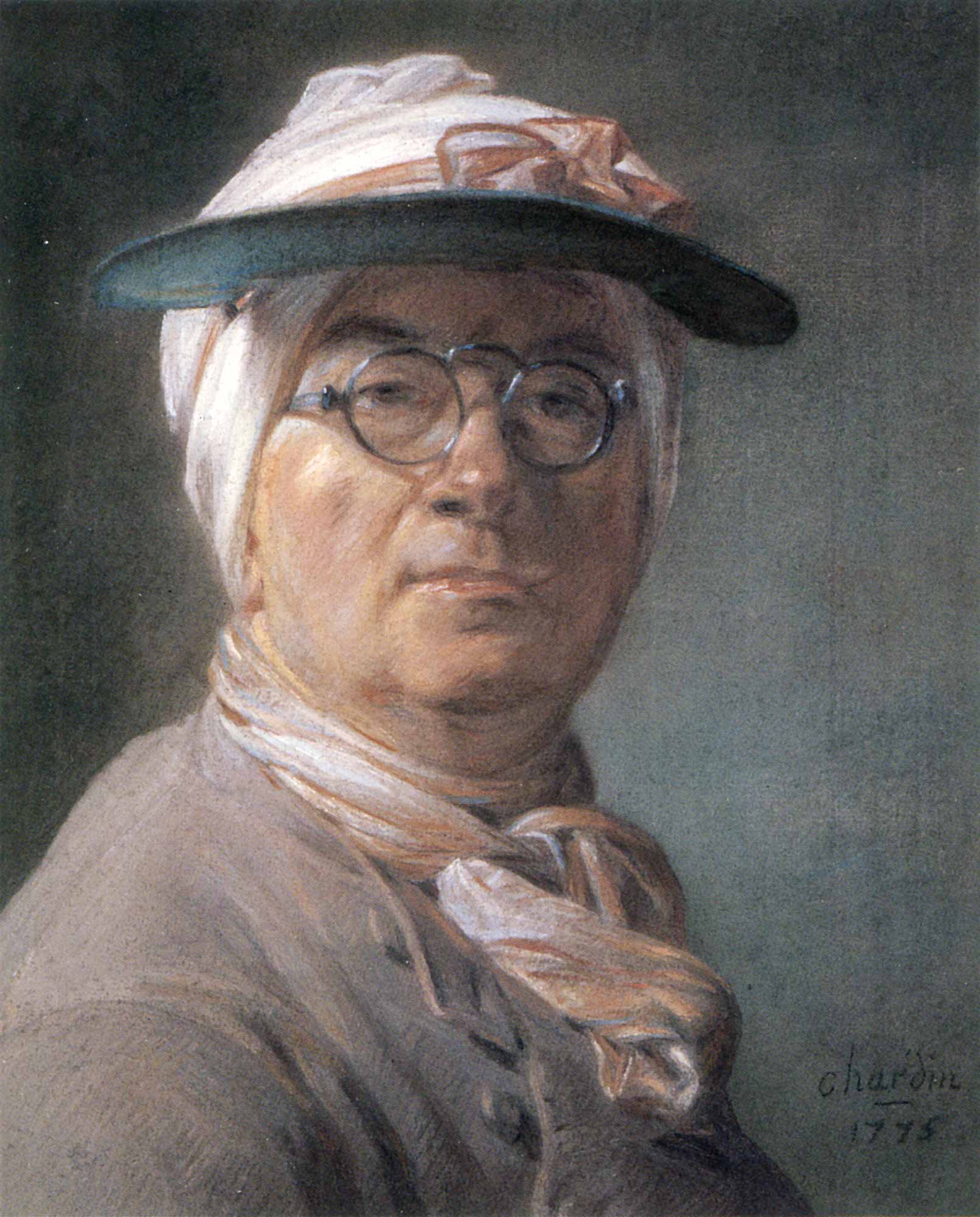 Jean Baptiste Simeon Chardin Gözlüklü Kendi Portresi