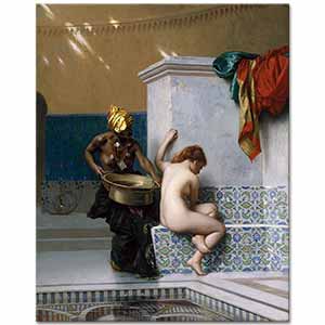 Jean Leon Gerome Fas Hamamında İki Kadın