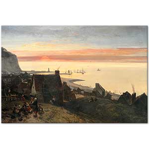 Johan Barthold Jongkind Etretat Limanı