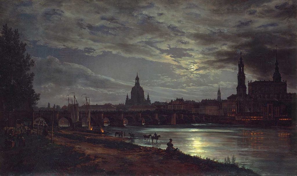 Johan Christian Dahl Dresden'den Dolunaya Bakış