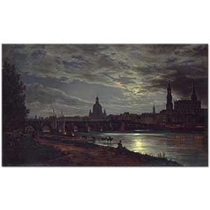 Johan Christian Dahl Dresden'den Dolunaya Bakış