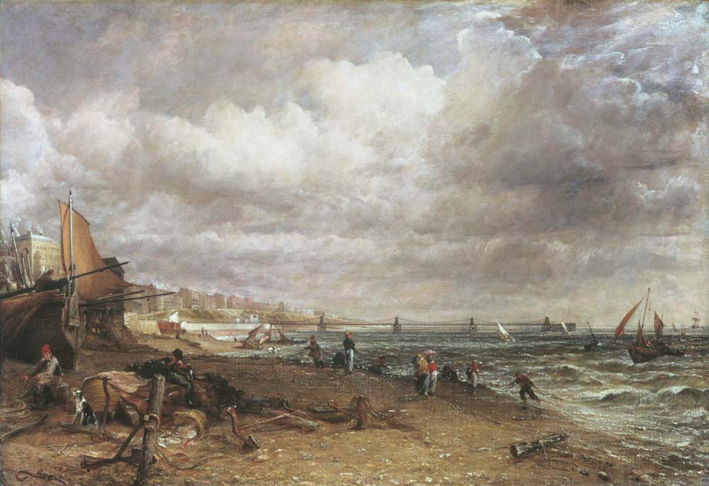 John Constable Brighton Köprüsü ve Kıyıda Çalışanlar