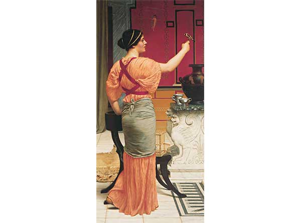 John William Godward Lesbia ve Serçesi