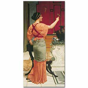 John William Godward Lesbia ve Serçesi