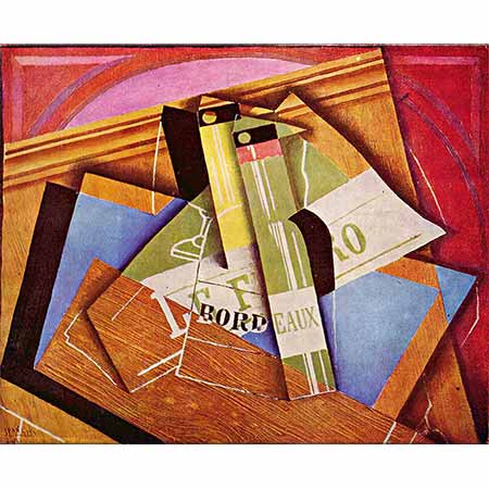 Juan Gris Bordo Şişeli Natürmort