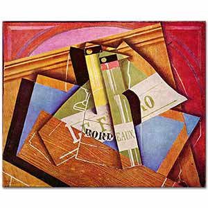 Juan Gris Bordo Şişeli Natürmort