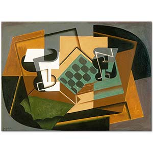 Juan Gris Satranç Tahtası ve Bardak ve Tabak