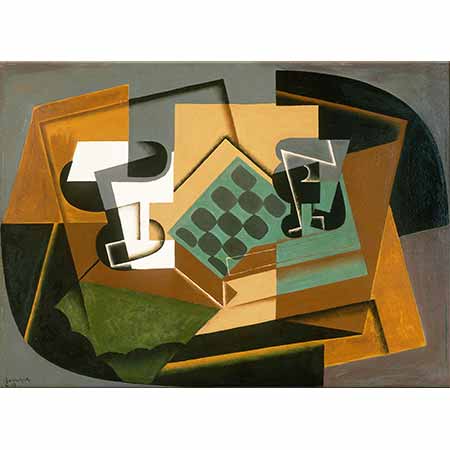 Juan Gris Satranç Tahtası ve Bardak ve Bulaşık