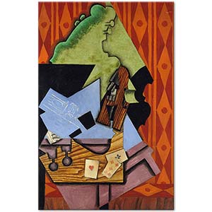 Juan Gris Keman ve Masada Oyun Kartları