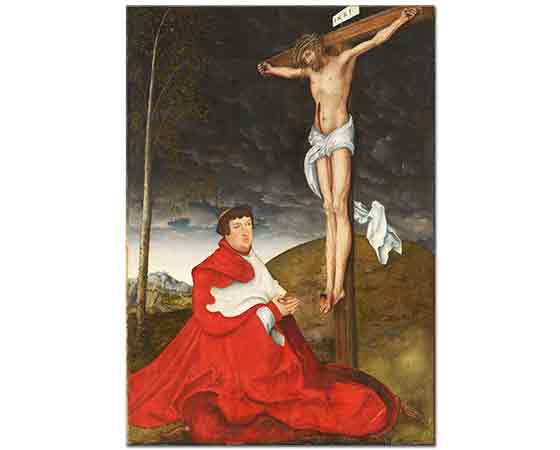 Lucas Cranach Kardinal Albrecht von Brandenburg ve Çarmıh