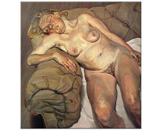 Lucien Freud Koltukta Nü