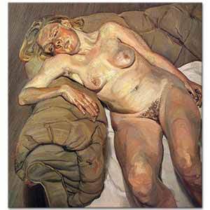 Lucien Freud Koltukta Nü