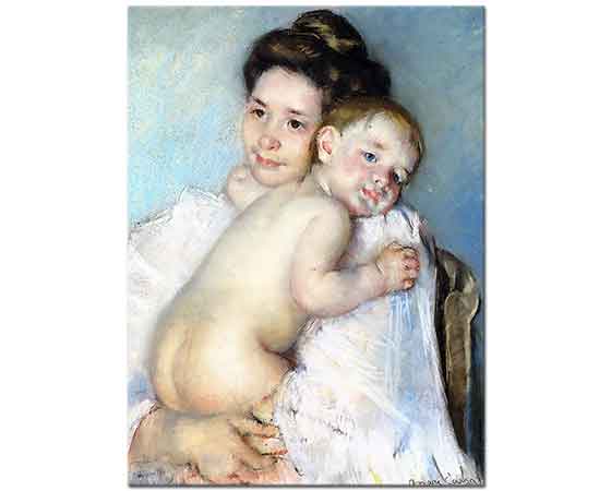 Mary Cassatt Bebeğini Kucaklayan Berthe