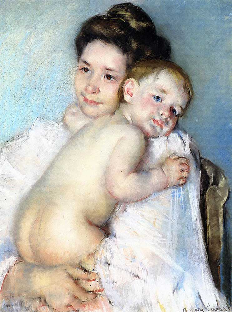 Mary Cassatt Bebeğini Kucaklayan Berthe