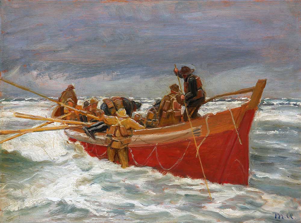 Michael Peter Ancher Kırmızı Kurtarma Sandalı Yola Çıkarken