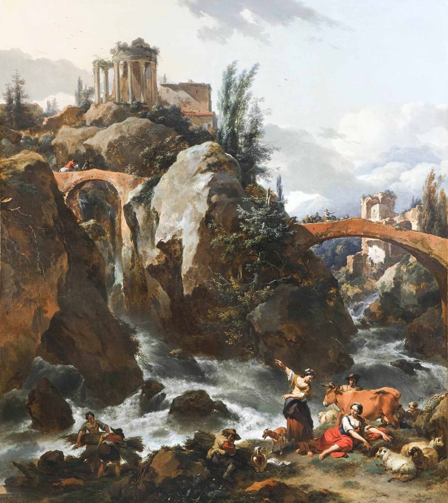 Nicolaes Pietersz Berchem Şelale ve Sbyl Tapınağı Tivoli