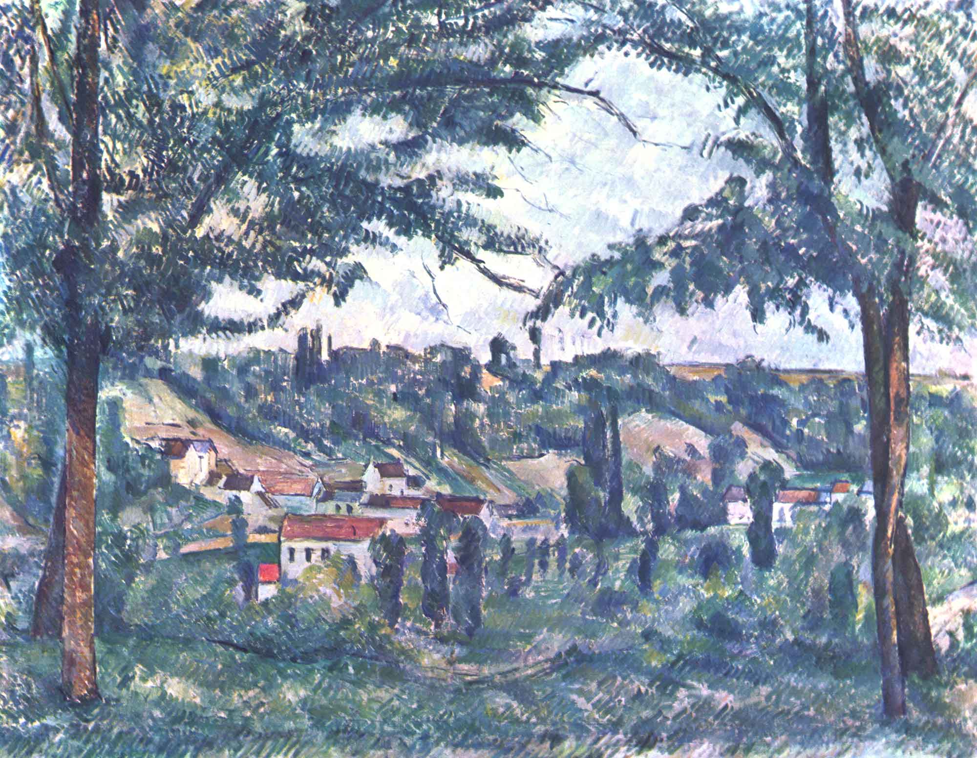 Paul Cezanne Ağaçlı Manzara