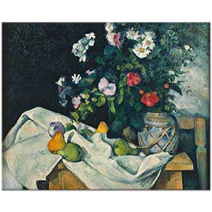 Paul Cezanne Meyve ve Çiçekli Natürmort