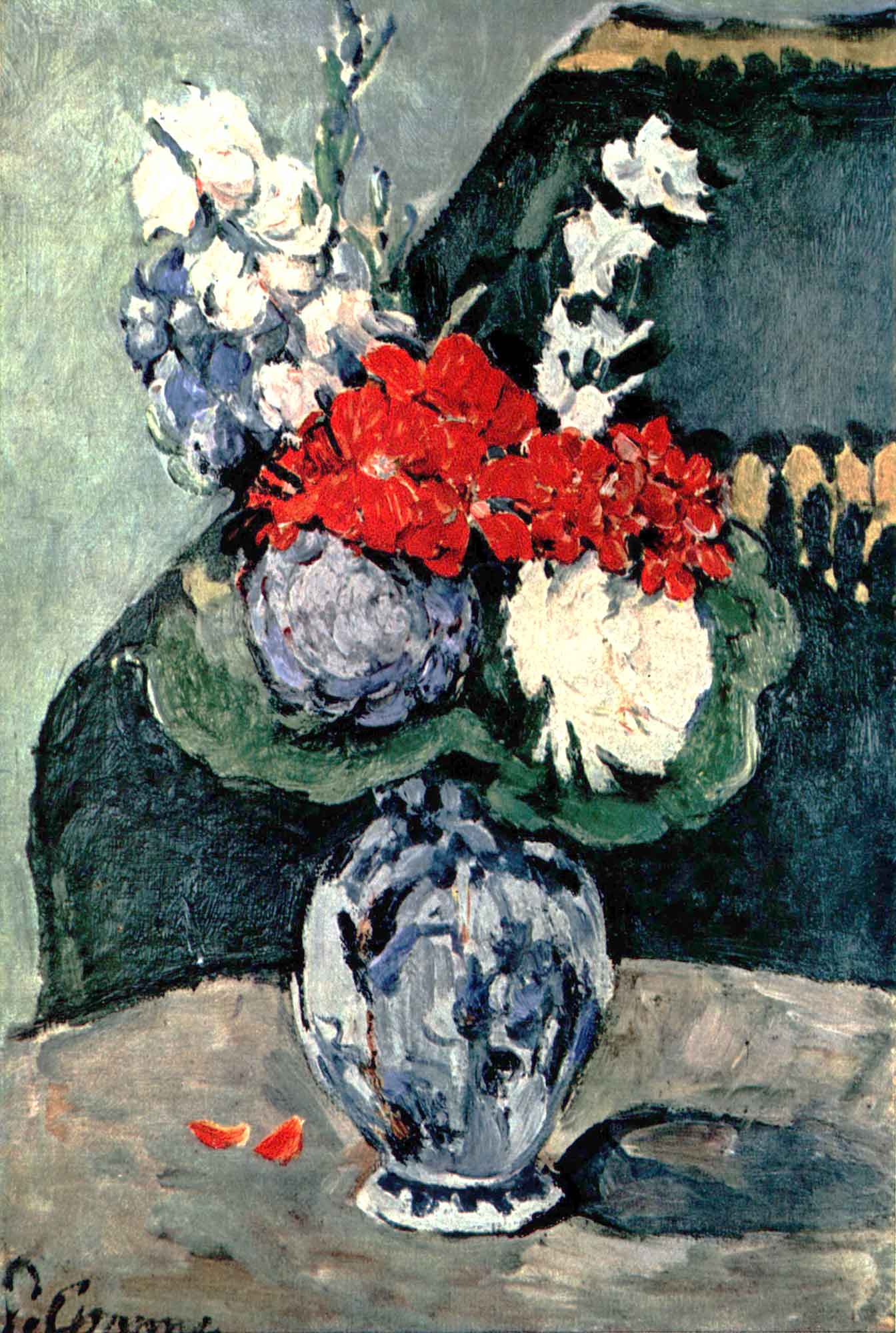 Paul Cezanne Porselen Vazoda Çiçekler