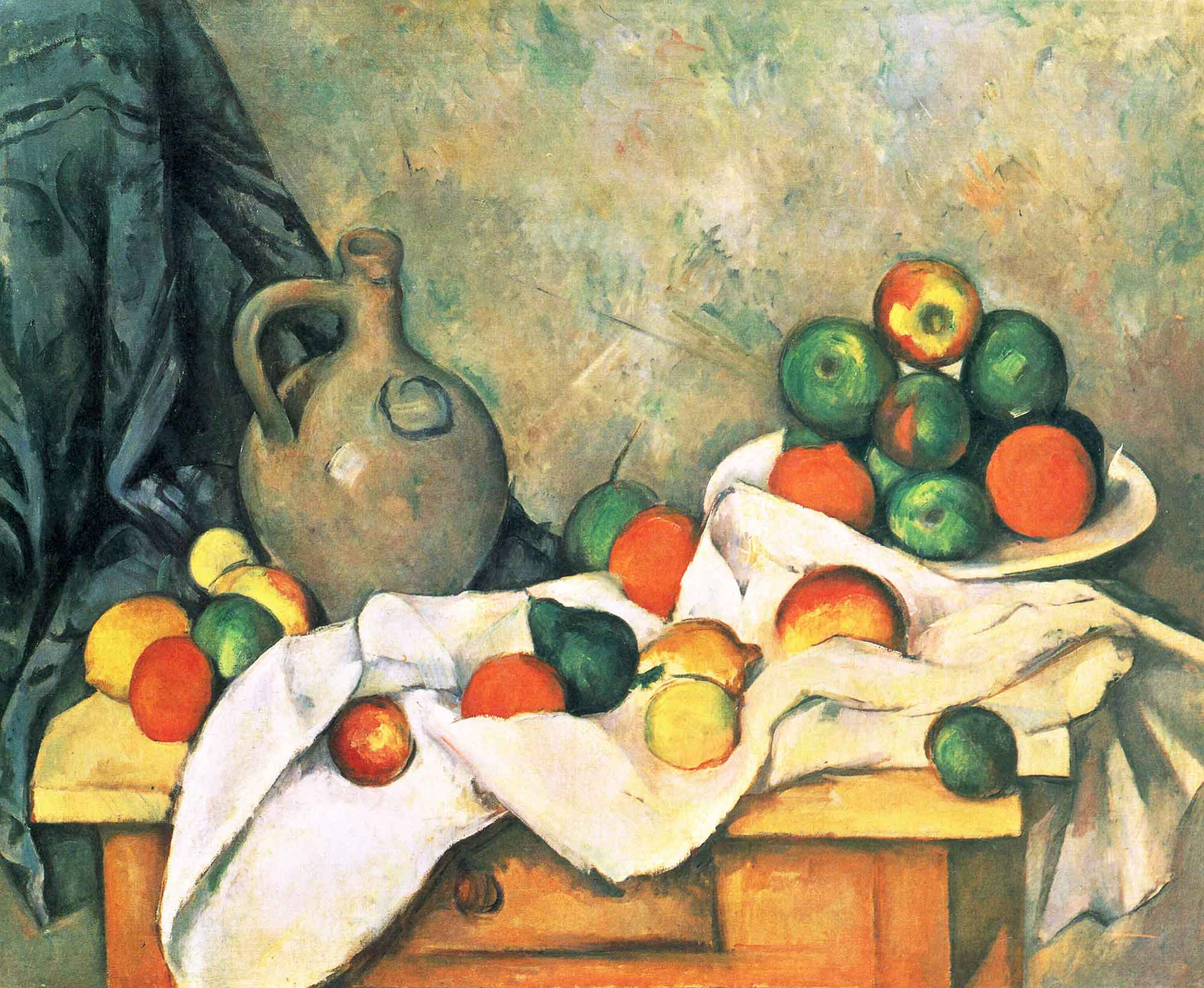 Paul Cezanne Sürahi ve Meyveli Natürmort