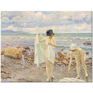 Paul Gustav Fischer Deniz Kenarında Gençler