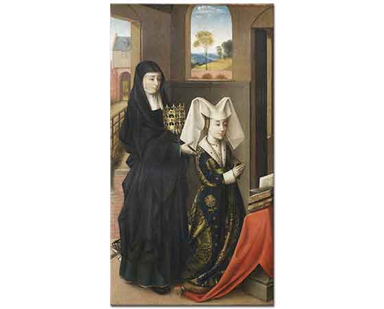 Petrus Christus Portekiz Kraliçesi Isabel Azize Elizabeth ile