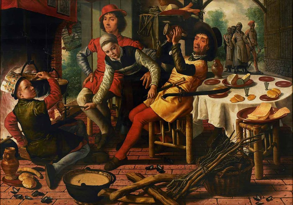 Pieter Aertsen Şömine Önünde Köylüler