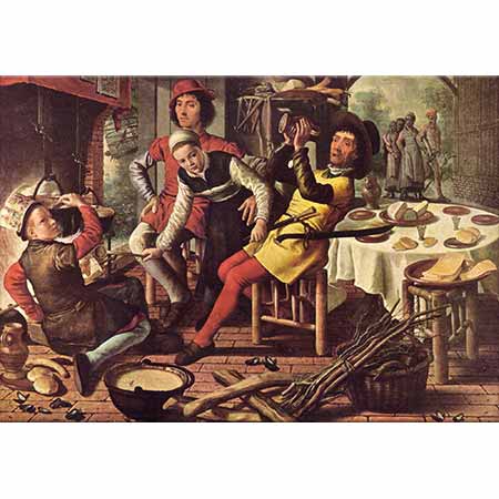 Pieter Aertsen Şömine Önünde Köylüler