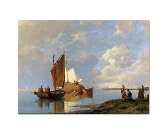 Pieter Cornelis Dommersen Kıyıda Balıkçı Tekneleri