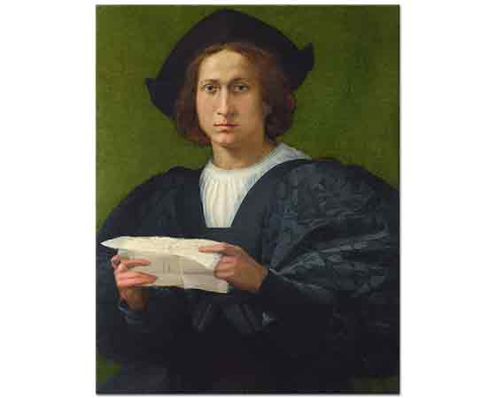 Rosso Fiorentino Genç Adam Elinde Mektupla - Portrait of a Young Man holding a Letter