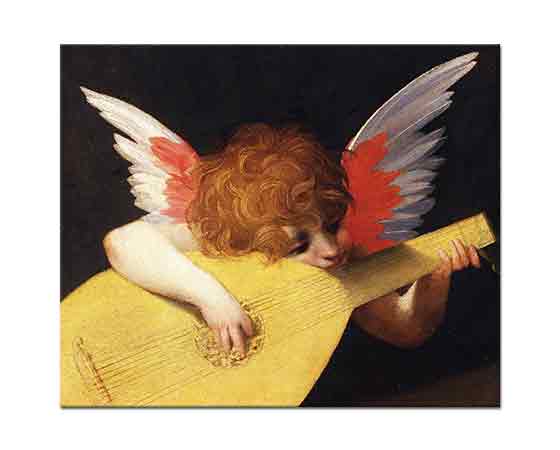 Rosso Fiorentino Müzisyen Melek - Musical Angel Playing the Lute