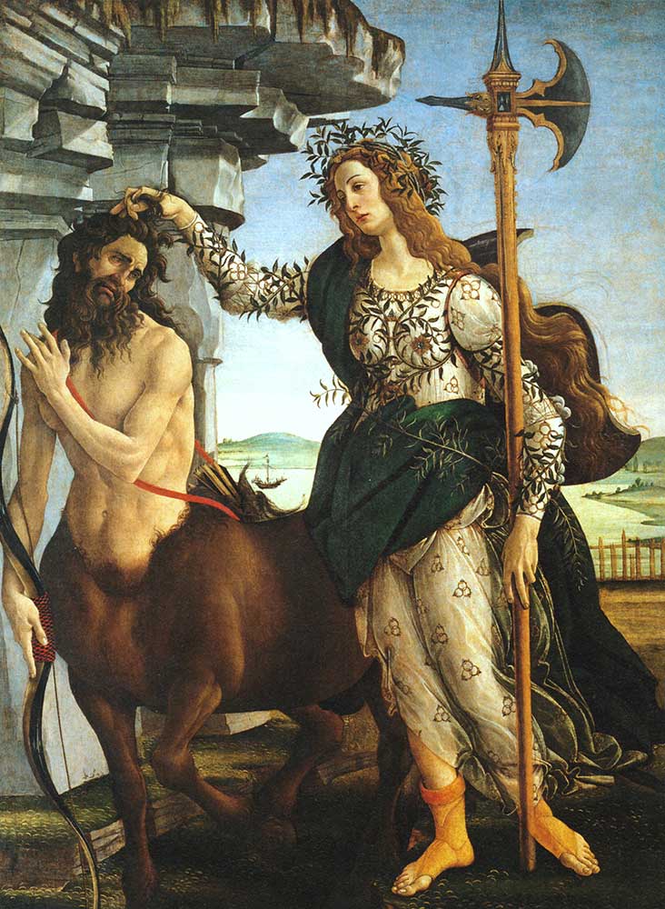 Sandro Botticelli Pallas Athene ve Kentaur