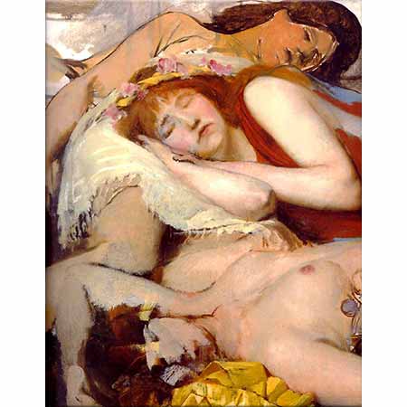 Sir Lawrence Alma Tadema Dans Sonrası Yorgun Maenidler