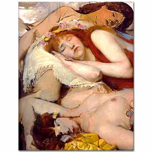 Sir Lawrence Alma Tadema Dans Sonrası Yorgun Maenidler