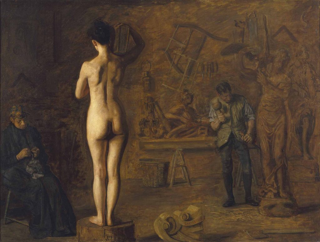 Thomas Eakins, William Rush Schuykill üzerinde çalışırken