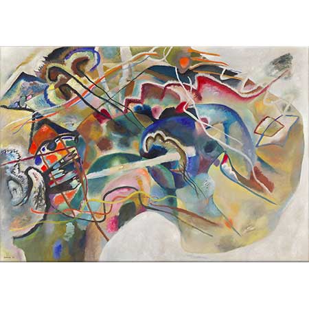 Wassily Kandinsky Beyaz Çizgili Resim