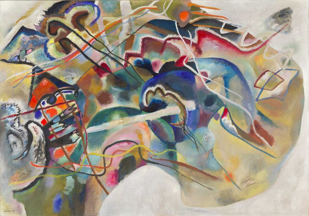 Wassily Kandinsky Beyaz Çizgili Resim