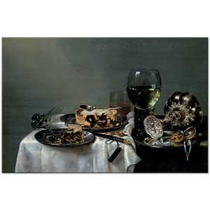 Willem Claesz Heda Böğürtlenli Çörek İle Kahvaltı