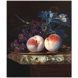 Willem van Aelst Üzüm ve Şeftalili Natürmort