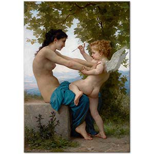 William Adolphe Bouguereau Eros'a Direnen Genç Kız