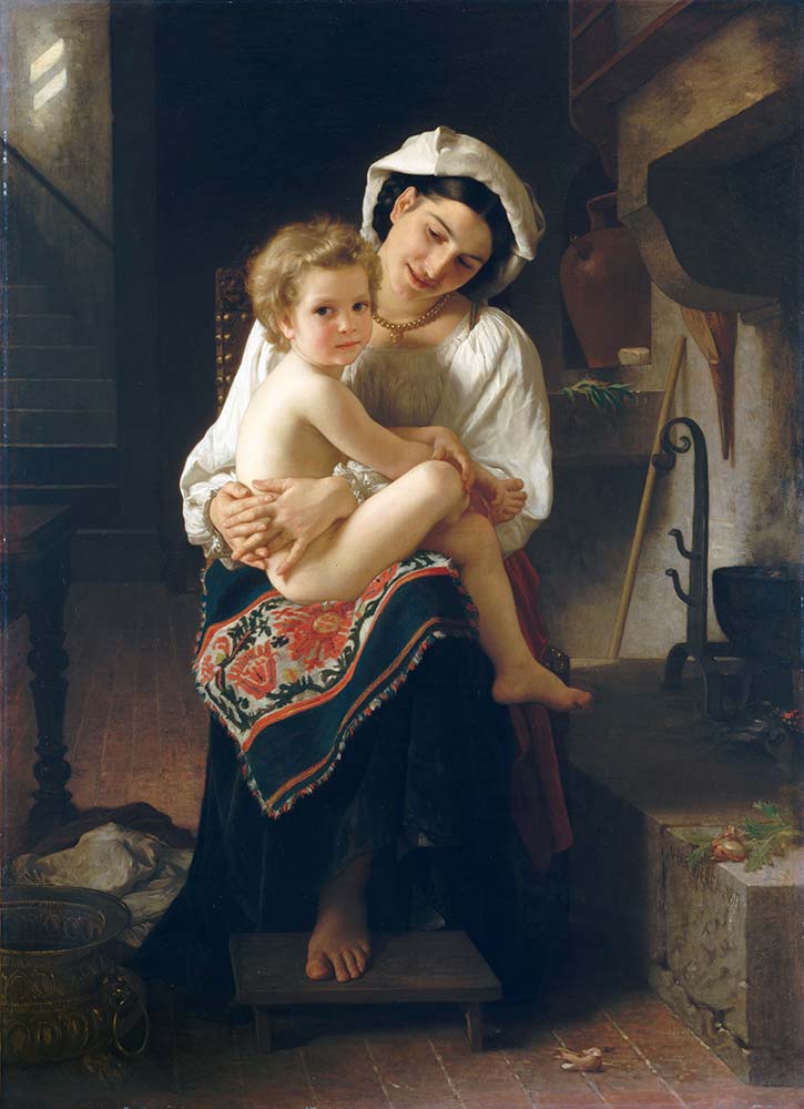 William Adolphe Bouguereau Çocuğuna Bakan Genç Anne
