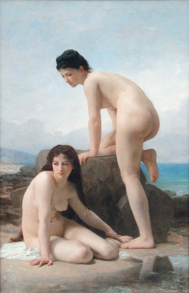 William Adolphe Bouguereau Deniz Kenarında iki Kadın