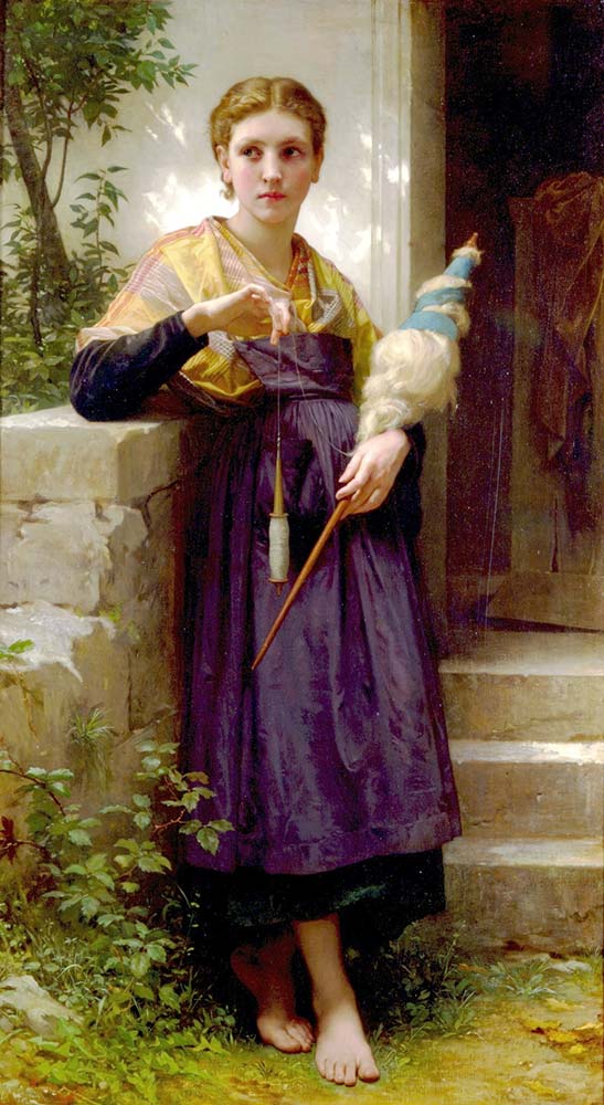 William Adolphe Bouguereau ip Eğiren Kız